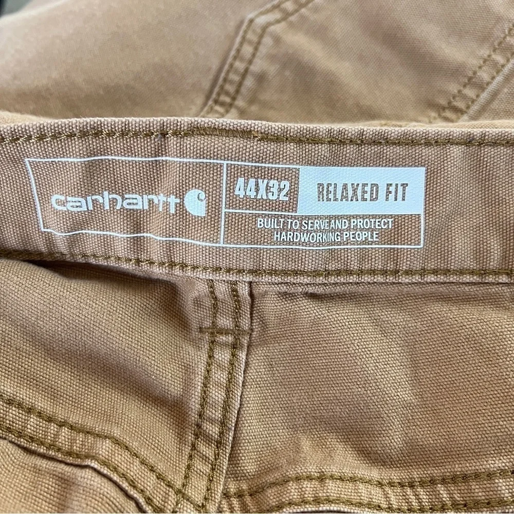 CARHARTT Rugged Flex Relaxed Fit Canvas 5-Pocket Work Pants Tan Brown 44 x 32
